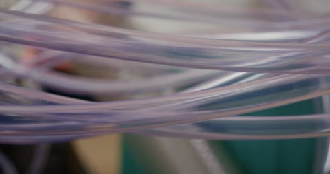 A bunch of white wires.