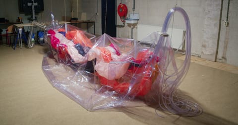 Artificial inflatable boat