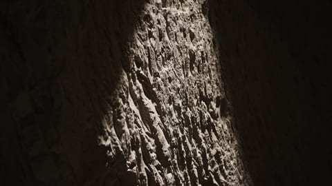 Reflective art installation in a chalk cellar